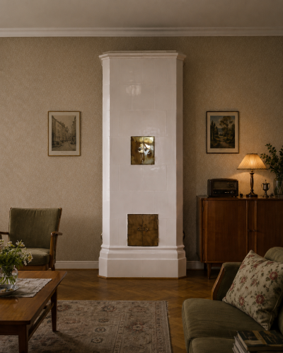 Uppt&auml;ck en mycket fin kakelugn fr&aring;n 1920&ndash;30 &ndash; ett tidstypiskt hantverk med elegant uttryck. Finns uppst&auml;lld i v&aring;r utst&auml;llning f&ouml;r visning och inspiration. - #30116
